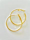 18K Gold Plated 35mm Hoop Earrings