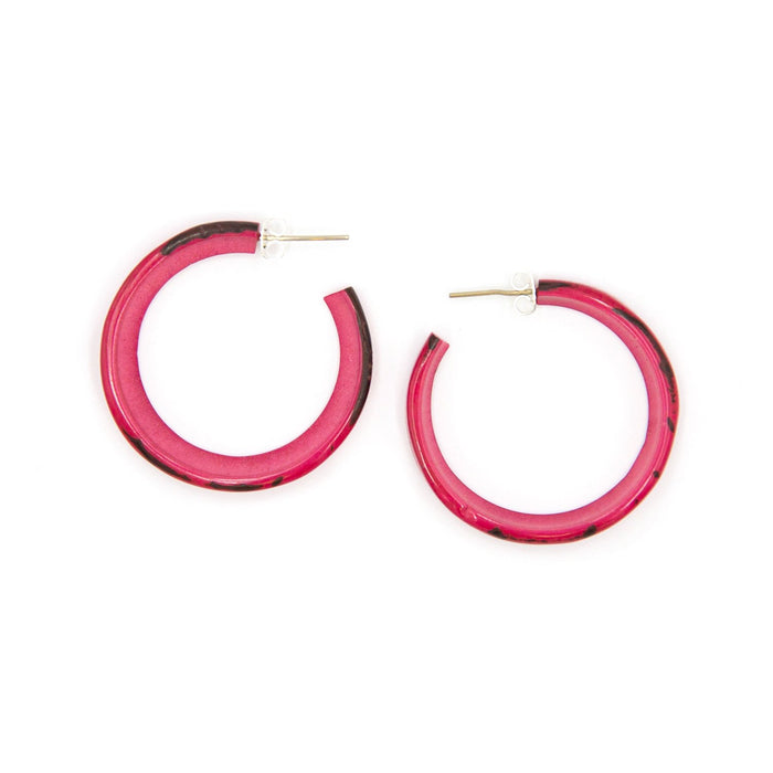 Alicia Earrings-Fuchsia-Tagua by Soraya Cedeno