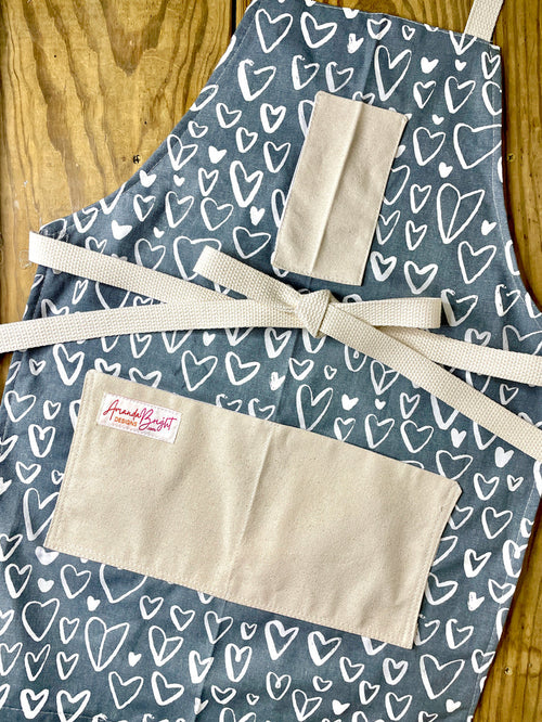 Amanda Bright Designs Paris France Love Friendship Chalkboard Hearts Design Gray and White Kitchen Baking Cooking Art Valentines