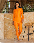 orange shiny burkini