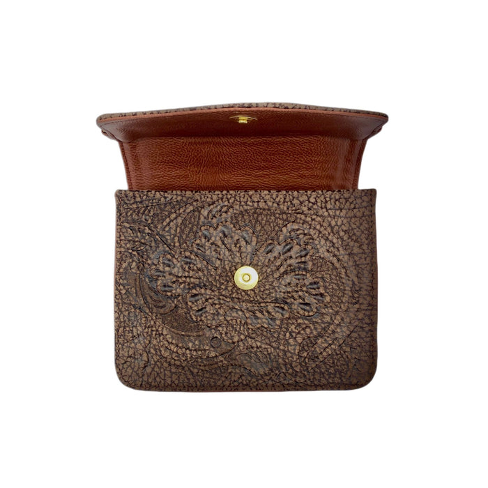 Artisanal Fiore Floral Leather Purse - Sobék