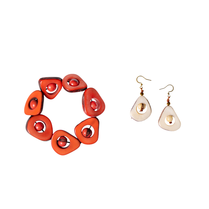 Ivory / Poppy Coral