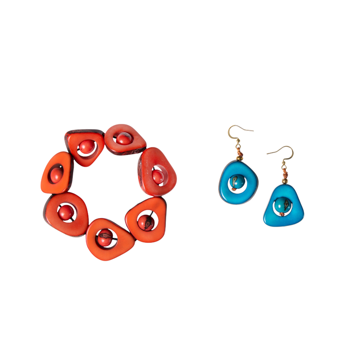 Turquoise / Poppy Coral