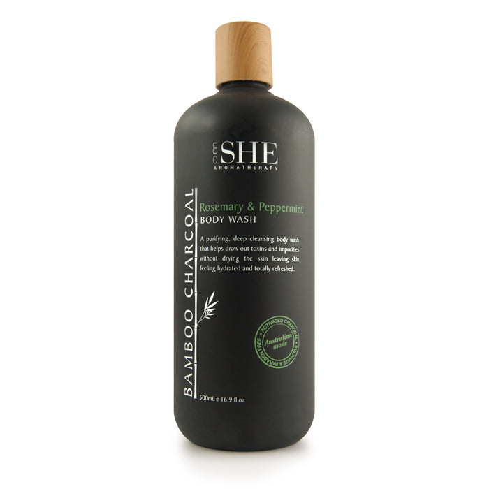 Bamboo Charcoal Body Wash - Rosemary & Peppermint