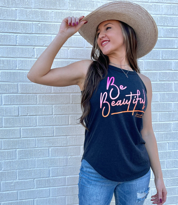 BE BEAUTIFUL sunset colors tank top