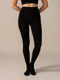 Black organic cotton opaque tights