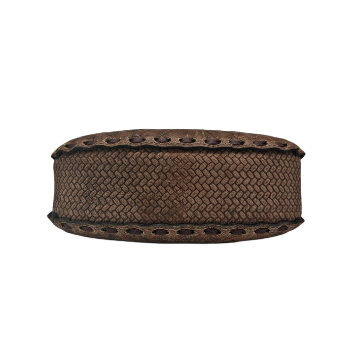 Blossom Floral Tooled Leather Round Top Handle Purse - Sobék