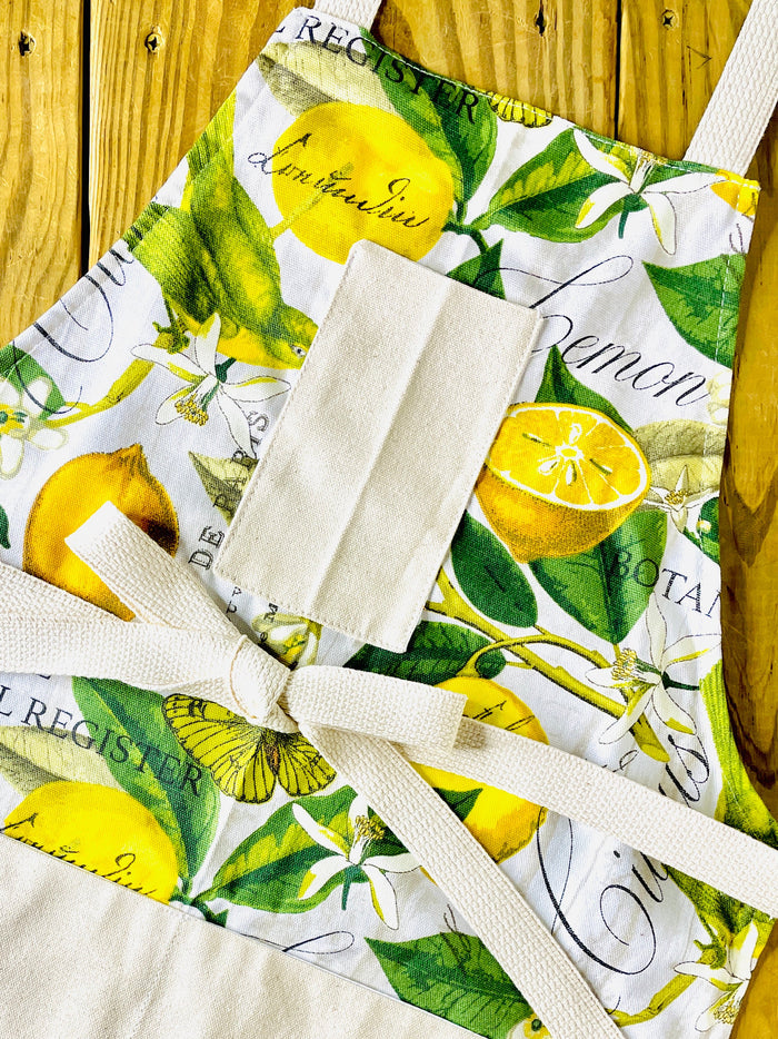 Amanda bright designs botanical lemons farmhouse kitchen apron