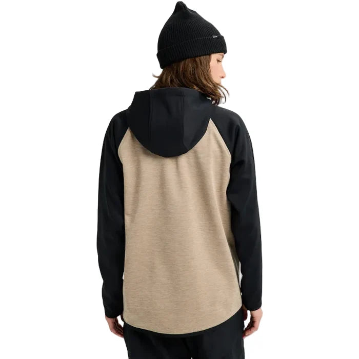 Burton Womens Crown Weatherproof Pullover Fleece Summit Taupe/Black Steves Snow Store Wollongong