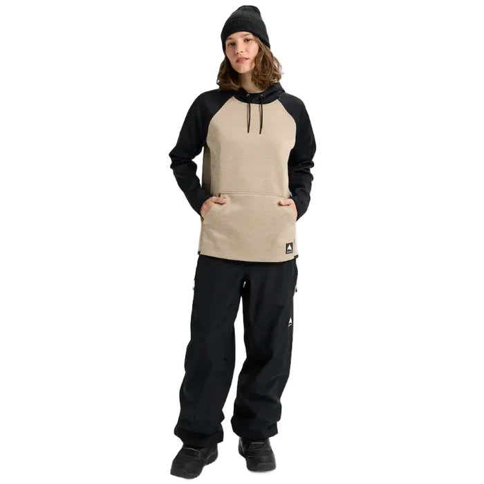 Burton Womens Crown Weatherproof Pullover Fleece Summit Taupe/Black Steves Snow Store Wollongong