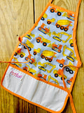 Amanda Bright Designs children’s construction truck vehicle apron gravel hauler cement truck digger