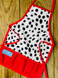 Amanda Bright Designs childrens dalmatian print apron dog lovers firehouse dog animal lover for bake time play time