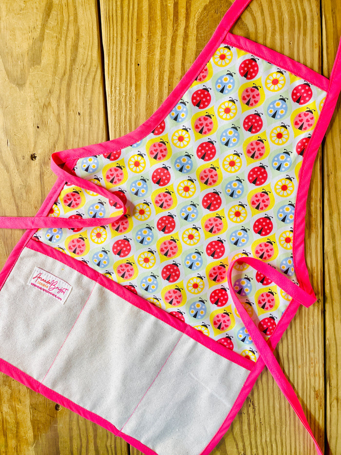 Children's Ladybugs and Flowers Apron