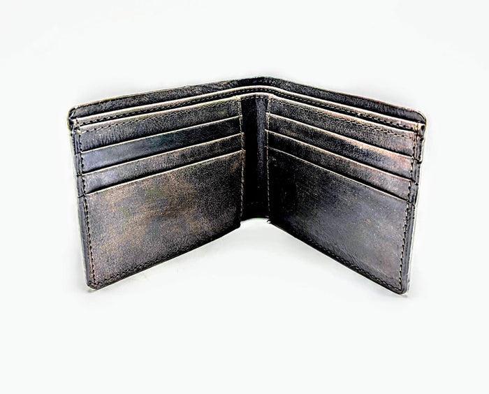 Cobalt Snakeskin Leather Western Wallet, Bifold Wallet, 6 card slot, Handmade Western Wallet, Cowboy Wallet