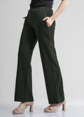 Cotton Pintuck Wide Flared Trousers