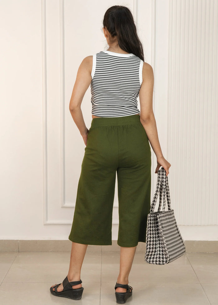 Cotton Regular Fit Low Waist Stretchable Capri