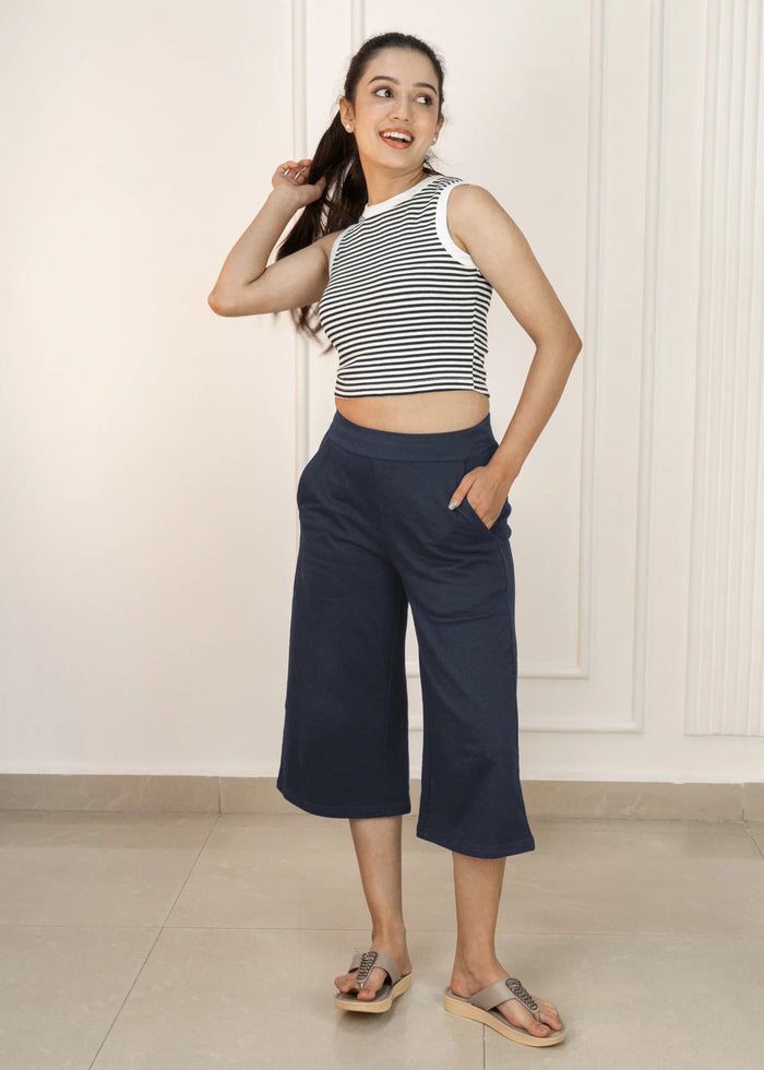 Cotton Regular Fit Low Waist Stretchable Capri