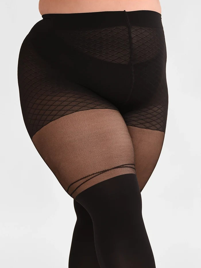 Criss-cross Over-the-Knee Tights in Black