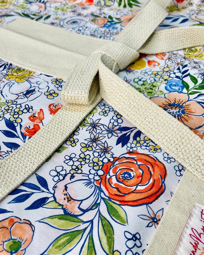 Floral fabric apron from the garden