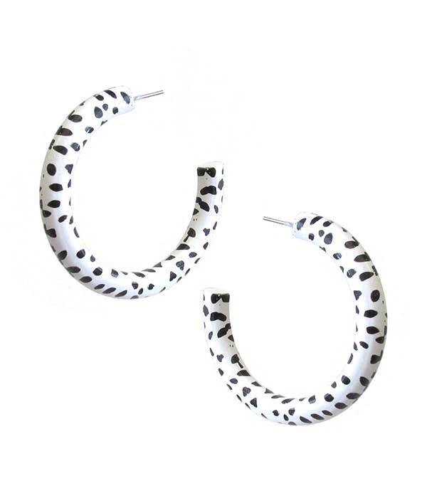 Dalmatian Animal Print Hoop Earrings