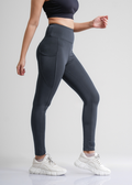 Flurr Women's Slate Gray Deep Pocket Tights