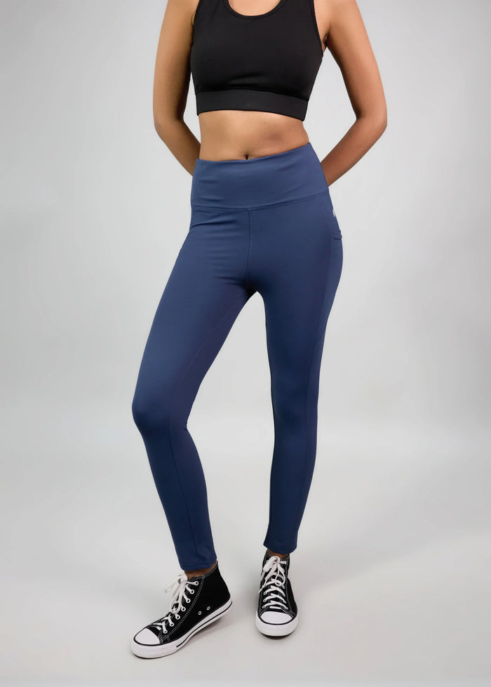 Flurr Women's Blue Deep Pocket Tights