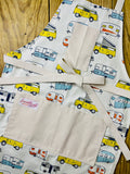 Amanda Bright Designs apron with camper and van pattern RV Route 66 camping apron