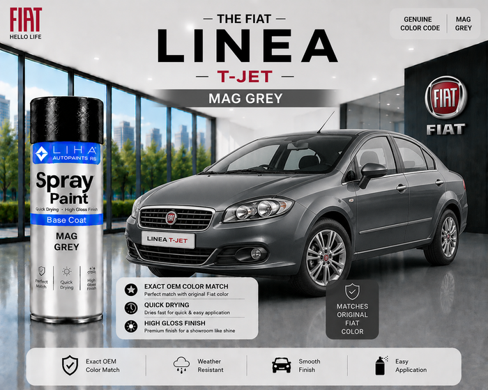 Fiat Linea T-Jet Mag Grey Touch Up Spray Paint – OEM Color Match
