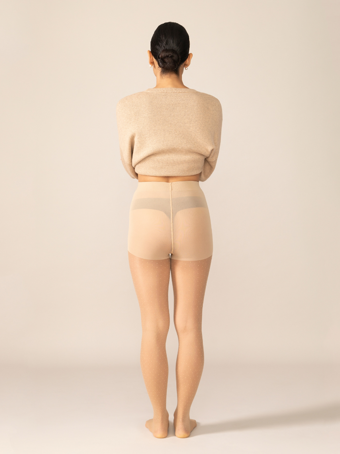 Fishnet Style Tights in Dune