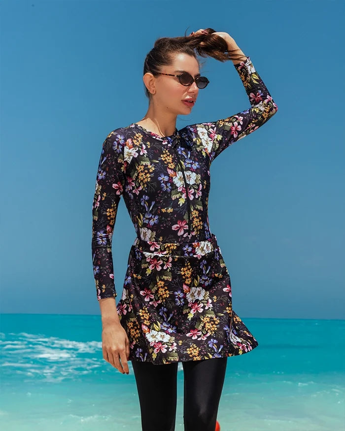 black floral burkini