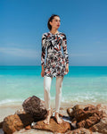 3 pieces white patterned burkini