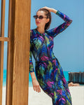4 pieces blue patterned burkini