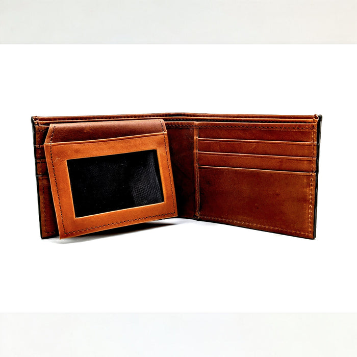 Genuine Ostrich Leather Bifold Wallet – Handmade Exotic Leather with ID Window & 6 Card Slots