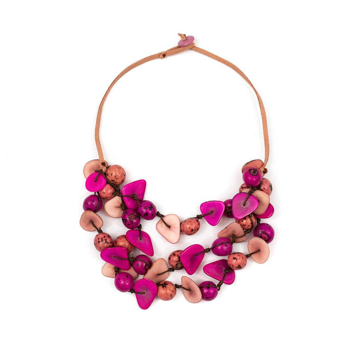 Gisell Necklace-Fuchsia/Pink-Tagua by Soraya Cedeno