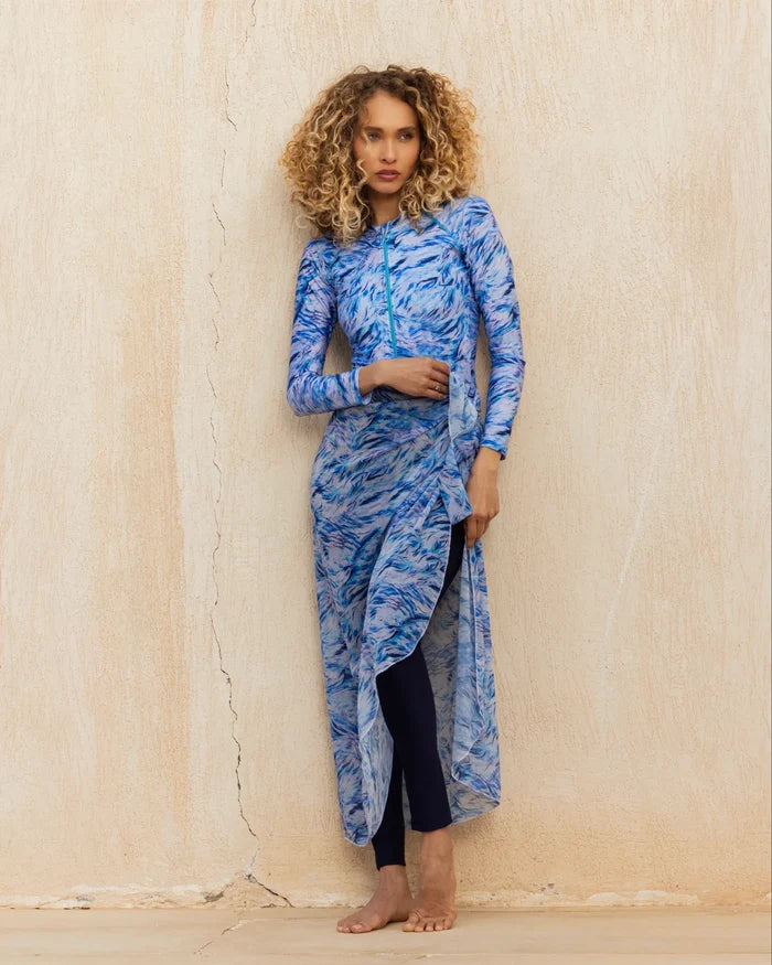 marble blue burkini