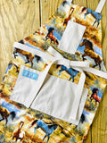 Amanda Bright Designs Hadleigh Apron Wild Horses American Southwest Wild West Apron Pattern