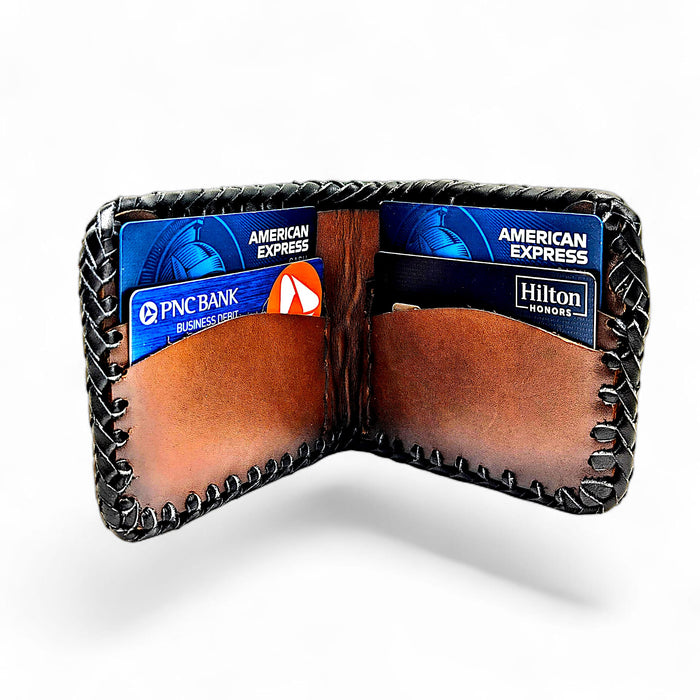 Handmade Hornback Alligator Leather Wallet – Whipstitched Bifold with Leather Interior