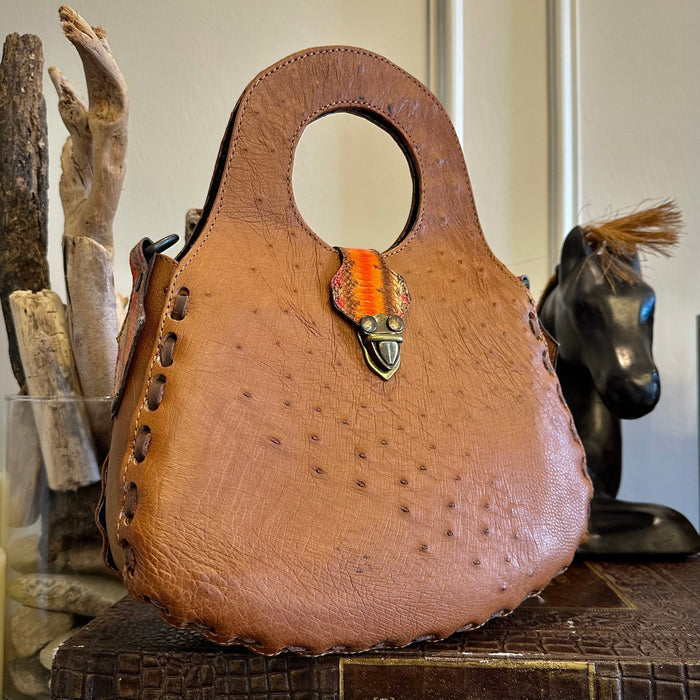 Blossom Tote in Burnt Orange Ostrich - Sobék