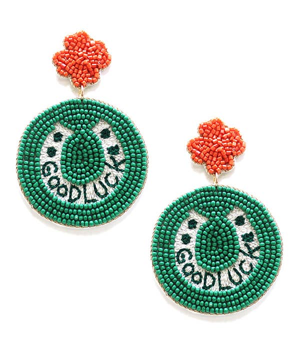 Horseshoe Beaded Earrings