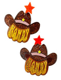Amanda Bright Designs howdy cowboy hat and star layered acetate earrings