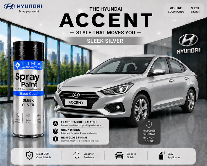 Hyundai Accent Sleek Silver Touch Up Spray Paint – OEM Color Match