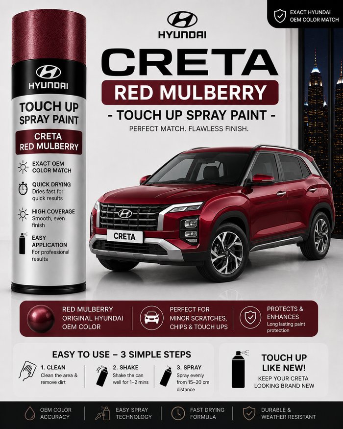 Hyundai Creta Red Mulberry Touch Up Spray Paint – OEM Color Match | LIHA Aerosols 500ml