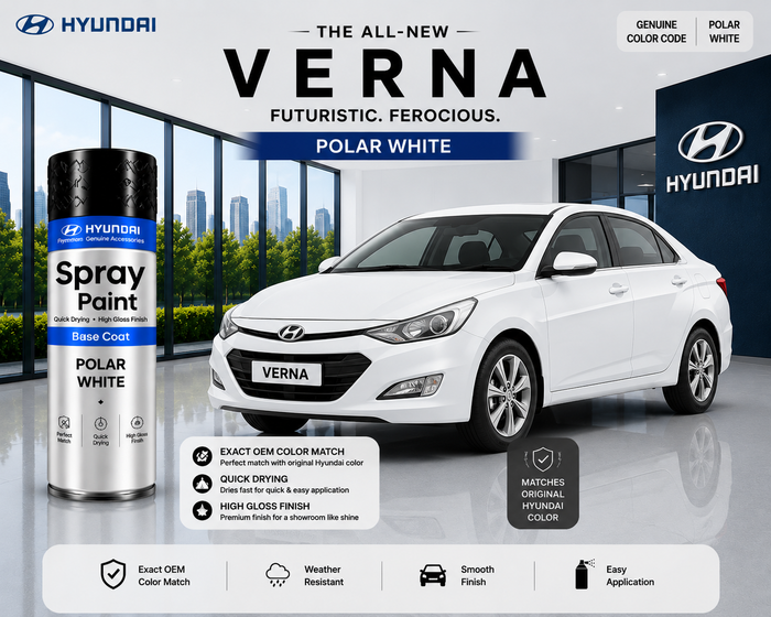 Hyundai Verna Polar White Touch Up Spray Paint | OEM AutomotiveAerosol Paint for Scratch Repair -