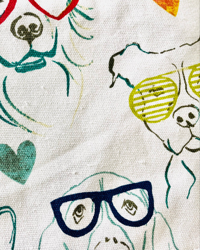 Iris Apron Dogs wearing glasses fashion fun colorful apron fabric pattern hound dog boxer golden retriever
