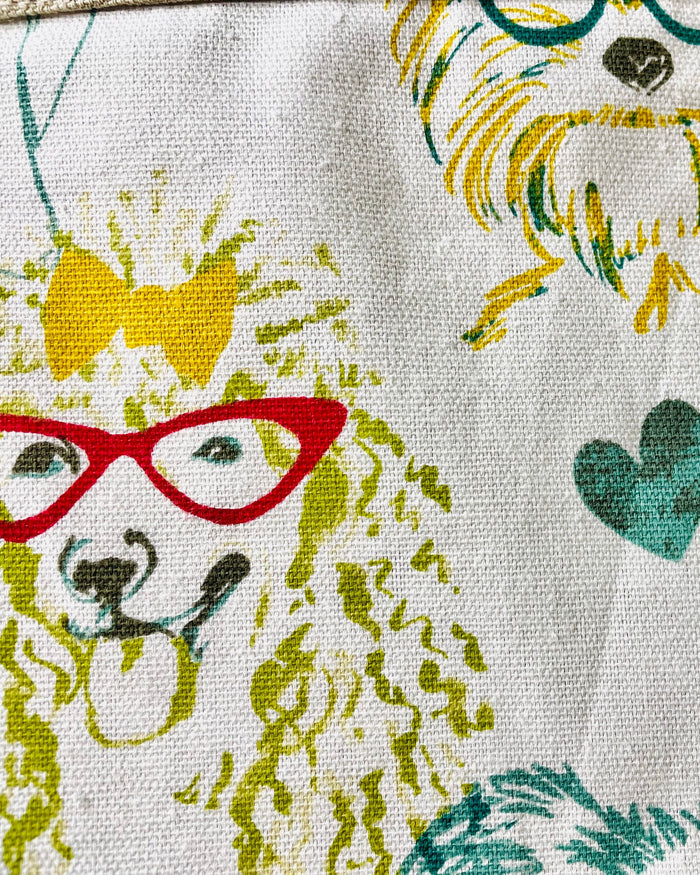 Iris Apron Dogs wearing glasses fashion fun colorful apron fabric pattern poodle schnauzer boxer