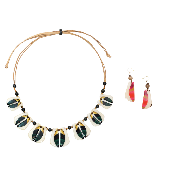 Poppy Coral/Cafe con Leche Combo / Emerald Green Combo