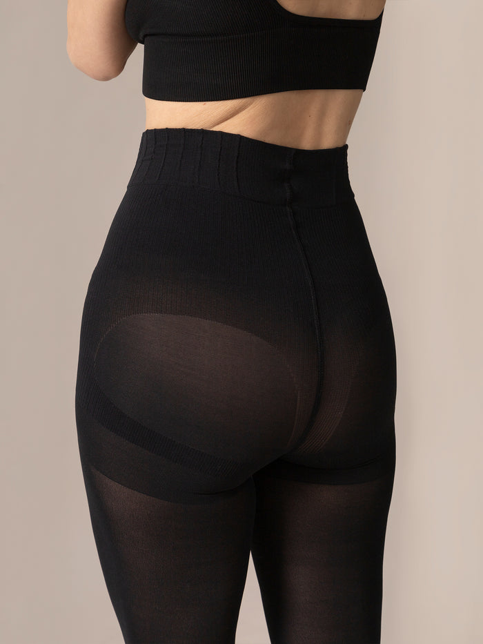 Legging Look Contour shaping Sheer Foot Tights in Black