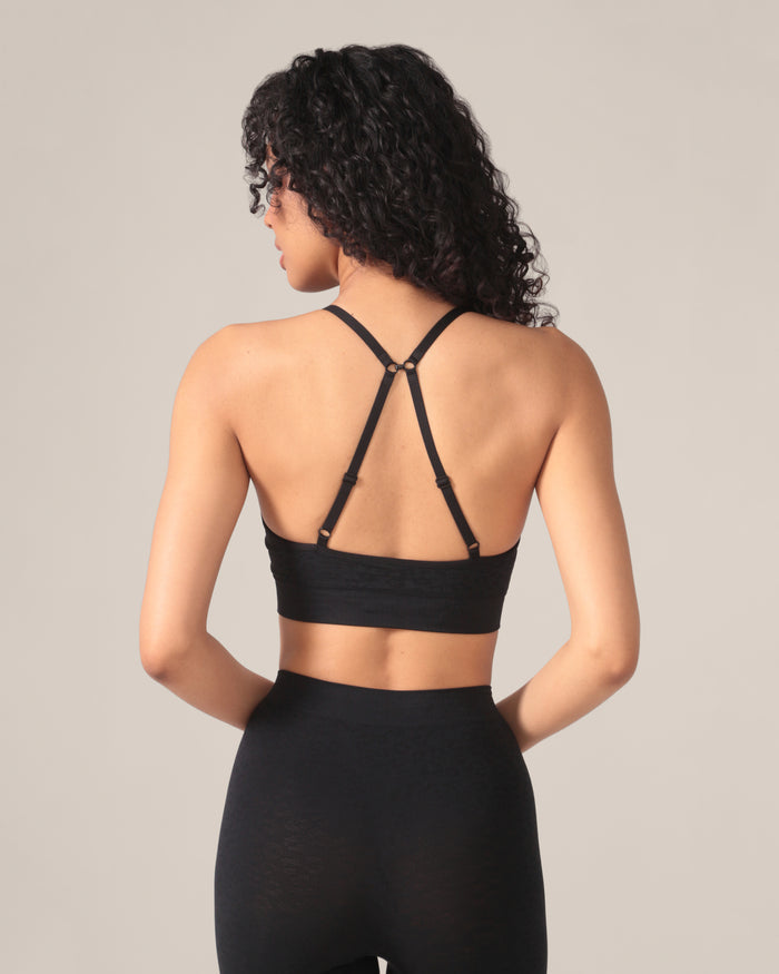 Leopard Soft Touch Seamless Bralette in Black