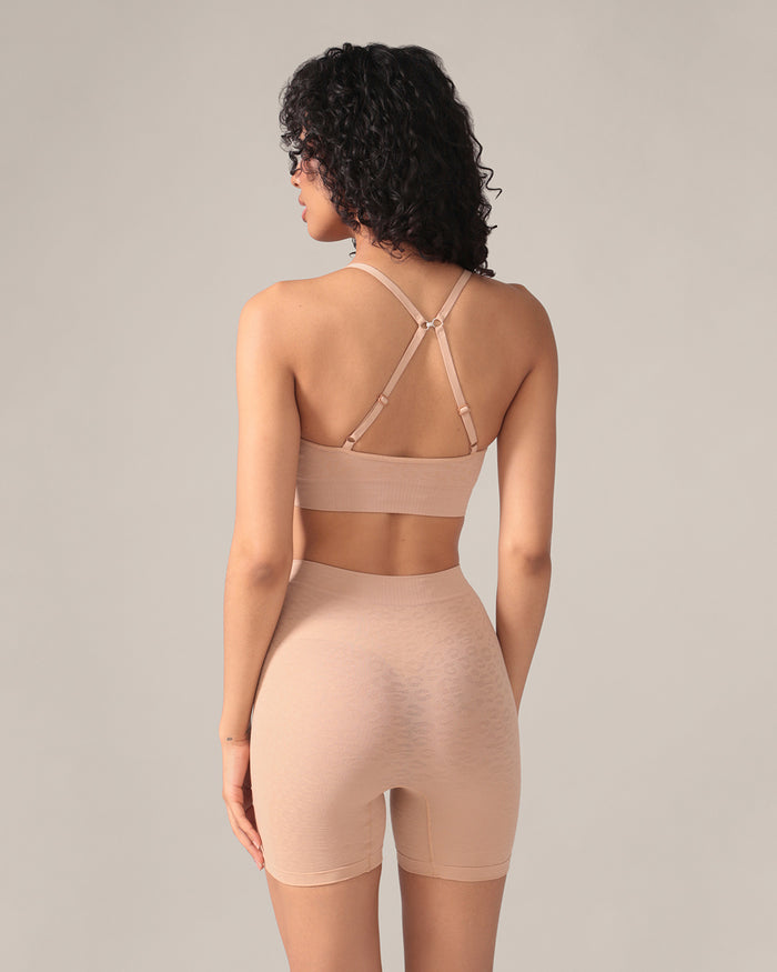 Leopard Soft Touch Seamless Bralette in Dune