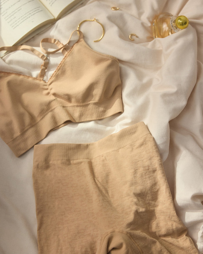 Leopard Soft Touch Seamless Bralette in Dune